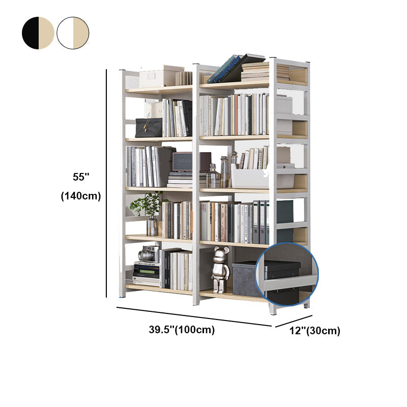 Industrial Vertical Etagere Bookshelf Steel Frame Manufactured Wood Shelf Bookshelf Clearhalo 'Bookcases' 'furn' 'furn_bookcases' 'Furniture' 'furniture_bookcases' 'kitchen' 'kitchen_bookcases' 'Living Room Furniture' 'Office Furniture' 4719259