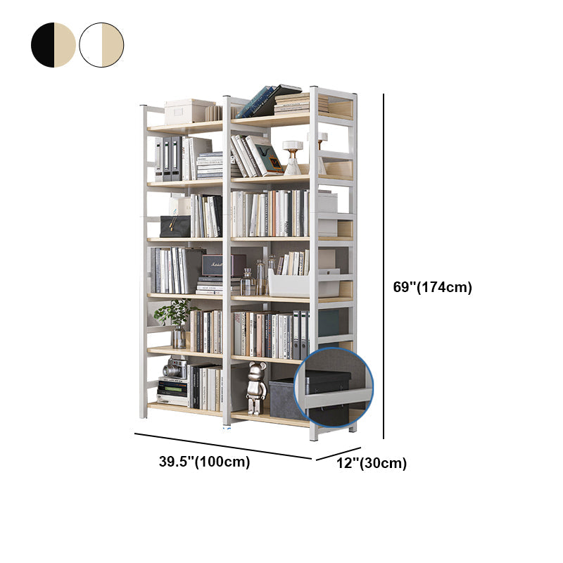 Industrial Vertical Etagere Bookshelf Steel Frame Manufactured Wood Shelf Bookshelf Clearhalo 'Bookcases' 'furn' 'furn_bookcases' 'Furniture' 'furniture_bookcases' 'kitchen' 'kitchen_bookcases' 'Living Room Furniture' 'Office Furniture' 4719260