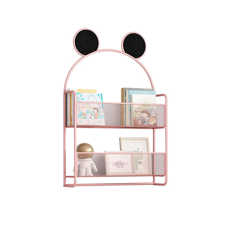 Wall Mounted Bookcase Glam Style Bookshelf for Home Office and Study Room 20.5"L x 5.1"W x 32.3"H Pink Clearhalo 'Bookcases' 'furn' 'furn_bookcases' 'Furniture' 'furniture_bookcases' 'kitchen' 'kitchen_bookcases' 'Living Room Furniture' 'Office Furniture' 4719263