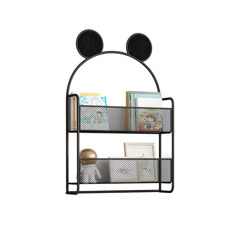 Wall Mounted Bookcase Glam Style Bookshelf for Home Office and Study Room 20.5"L x 5.1"W x 32.3"H Black Clearhalo 'Bookcases' 'furn' 'furn_bookcases' 'Furniture' 'furniture_bookcases' 'kitchen' 'kitchen_bookcases' 'Living Room Furniture' 'Office Furniture' 4719267