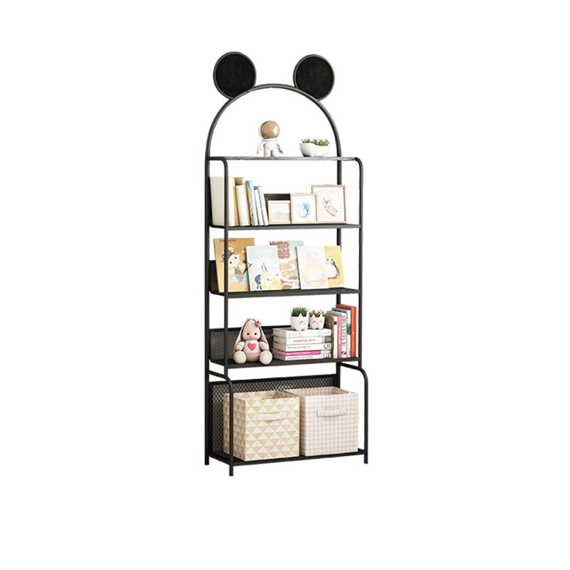 Wall Mounted Bookcase Glam Style Bookshelf for Home Office and Study Room 20.5"L x 8.7"W x 59.1"H Black Clearhalo 'Bookcases' 'furn' 'furn_bookcases' 'Furniture' 'furniture_bookcases' 'kitchen' 'kitchen_bookcases' 'Living Room Furniture' 'Office Furniture' 4719268