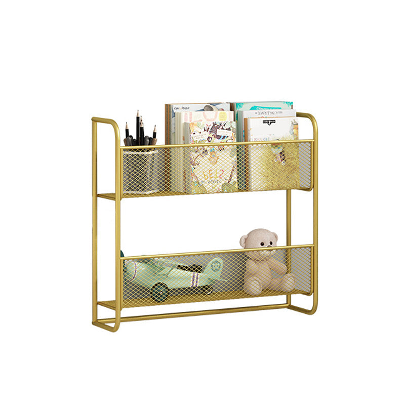 Wall Mounted Bookcase Glam Style Bookshelf for Home Office and Study Room 20.5"L x 5.1"W x 20.5"H Gold Clearhalo 'Bookcases' 'furn' 'furn_bookcases' 'Furniture' 'furniture_bookcases' 'kitchen' 'kitchen_bookcases' 'Living Room Furniture' 'Office Furniture' 4719274