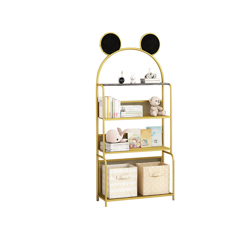 Wall Mounted Bookcase Glam Style Bookshelf for Home Office and Study Room 20.5"L x 8.7"W x 49.6"H Gold Clearhalo 'Bookcases' 'furn' 'furn_bookcases' 'Furniture' 'furniture_bookcases' 'kitchen' 'kitchen_bookcases' 'Living Room Furniture' 'Office Furniture' 4719276