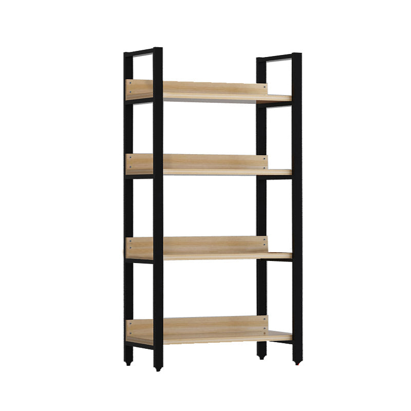 Vertical Industrial Etagere Bookshelf Steel Frame Solid Wood Shelf Bookshelf 23.6"L x 15.7"W x 60.6"H Clearhalo 'Bookcases' 'furn' 'furn_bookcases' 'Furniture' 'furniture_bookcases' 'kitchen' 'kitchen_bookcases' 'Living Room Furniture' 'Office Furniture' 4719291