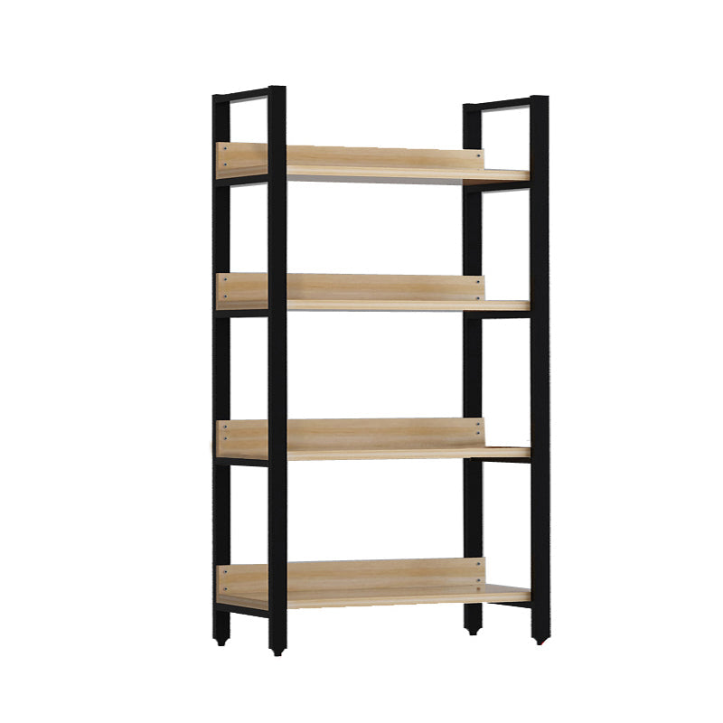 Vertical Industrial Etagere Bookshelf Steel Frame Solid Wood Shelf Bookshelf 31.5"L x 15.7"W x 60.6"H Clearhalo 'Bookcases' 'furn' 'furn_bookcases' 'Furniture' 'furniture_bookcases' 'kitchen' 'kitchen_bookcases' 'Living Room Furniture' 'Office Furniture' 4719293
