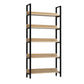 Vertical Industrial Etagere Bookshelf Steel Frame Solid Wood Shelf Bookshelf 23.6"L x 15.7"W x 71.7"H Clearhalo 'Bookcases' 'furn' 'furn_bookcases' 'Furniture' 'furniture_bookcases' 'kitchen' 'kitchen_bookcases' 'Living Room Furniture' 'Office Furniture' 4719298