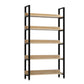 Vertical Industrial Etagere Bookshelf Steel Frame Solid Wood Shelf Bookshelf 31"L x 16"W x 72"H Clearhalo 'Bookcases' 'furn' 'furn_bookcases' 'Furniture' 'furniture_bookcases' 'kitchen' 'kitchen_bookcases' 'Living Room Furniture' 'Office Furniture' 4719302