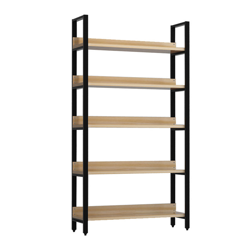 Vertical Industrial Etagere Bookshelf Steel Frame Solid Wood Shelf Bookshelf 31"L x 16"W x 72"H Clearhalo 'Bookcases' 'furn' 'furn_bookcases' 'Furniture' 'furniture_bookcases' 'kitchen' 'kitchen_bookcases' 'Living Room Furniture' 'Office Furniture' 4719302