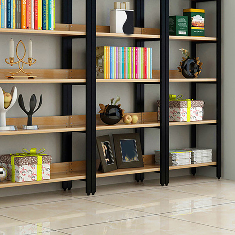 Vertical Industrial Etagere Bookshelf Steel Frame Solid Wood Shelf Bookshelf Clearhalo 'Bookcases' 'furn' 'furn_bookcases' 'Furniture' 'furniture_bookcases' 'kitchen' 'kitchen_bookcases' 'Living Room Furniture' 'Office Furniture' 4719303