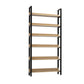 Vertical Industrial Etagere Bookshelf Steel Frame Solid Wood Shelf Bookshelf 23.6"L x 15.7"W x 83.5"H Clearhalo 'Bookcases' 'furn' 'furn_bookcases' 'Furniture' 'furniture_bookcases' 'kitchen' 'kitchen_bookcases' 'Living Room Furniture' 'Office Furniture' 4719306