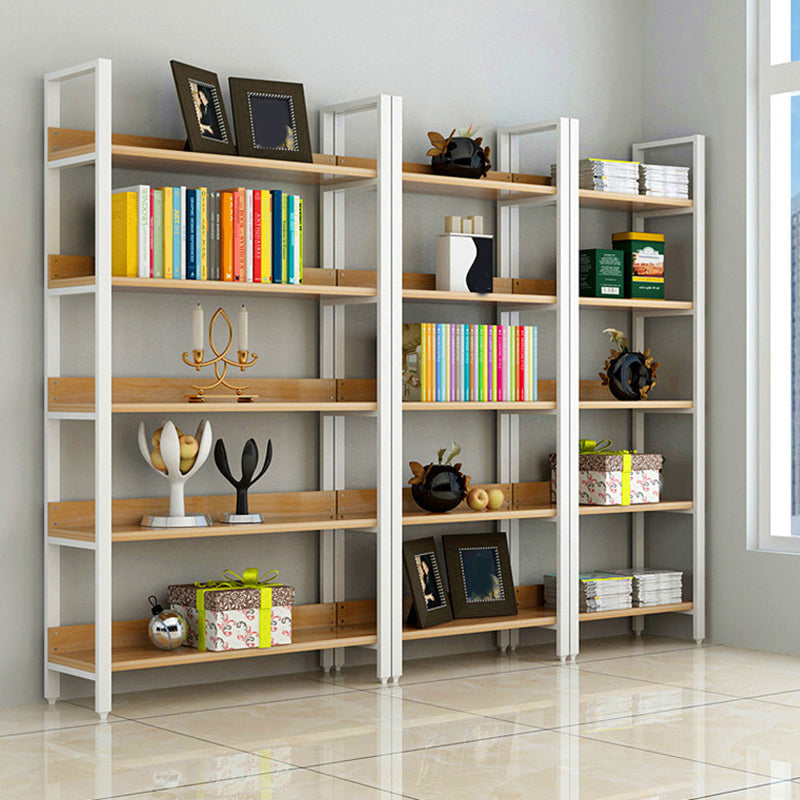 Vertical Industrial Etagere Bookshelf Steel Frame Solid Wood Shelf Bookshelf Clearhalo 'Bookcases' 'furn' 'furn_bookcases' 'Furniture' 'furniture_bookcases' 'kitchen' 'kitchen_bookcases' 'Living Room Furniture' 'Office Furniture' 4719307
