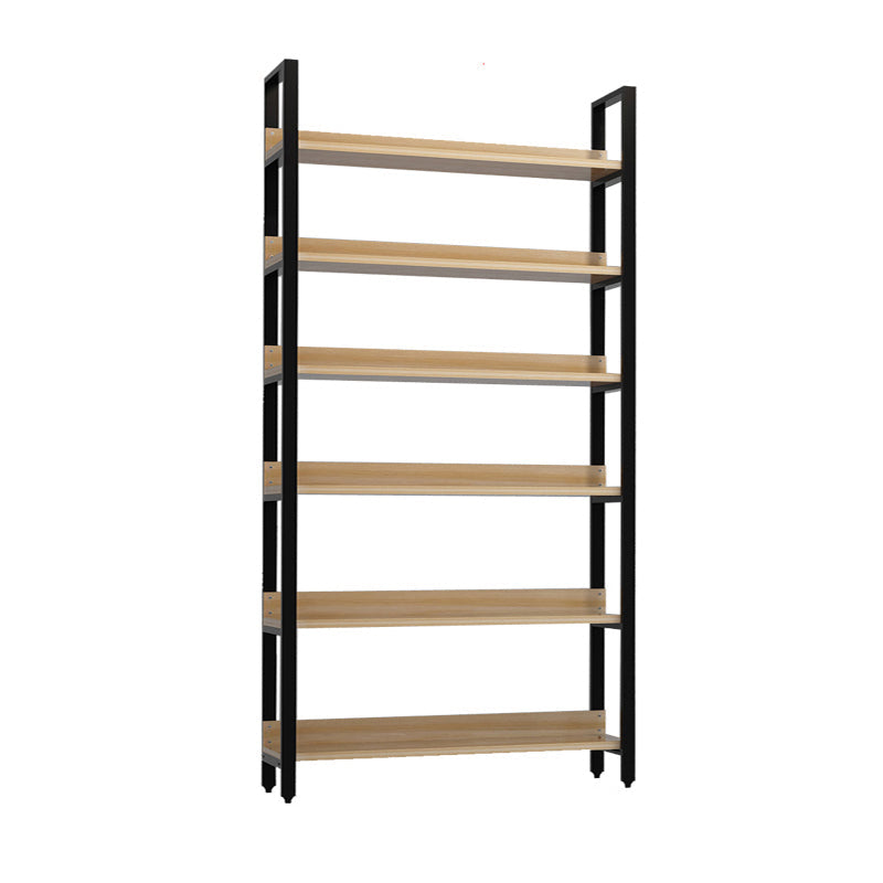 Vertical Industrial Etagere Bookshelf Steel Frame Solid Wood Shelf Bookshelf 31.5"L x 15.7"W x 83.5"H Clearhalo 'Bookcases' 'furn' 'furn_bookcases' 'Furniture' 'furniture_bookcases' 'kitchen' 'kitchen_bookcases' 'Living Room Furniture' 'Office Furniture' 4719309