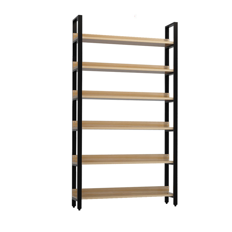 Vertical Industrial Etagere Bookshelf Steel Frame Solid Wood Shelf Bookshelf 47.2"L x 15.7"W x 83.5"H Clearhalo 'Bookcases' 'furn' 'furn_bookcases' 'Furniture' 'furniture_bookcases' 'kitchen' 'kitchen_bookcases' 'Living Room Furniture' 'Office Furniture' 4719310