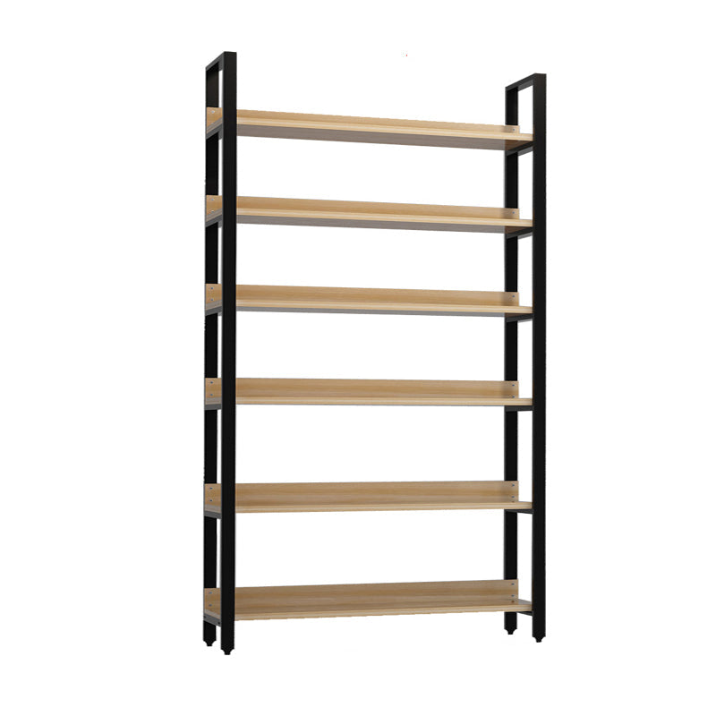 Vertical Industrial Etagere Bookshelf Steel Frame Solid Wood Shelf Bookshelf 39.4"L x 15.7"W x 83.5"H Clearhalo 'Bookcases' 'furn' 'furn_bookcases' 'Furniture' 'furniture_bookcases' 'kitchen' 'kitchen_bookcases' 'Living Room Furniture' 'Office Furniture' 4719311