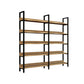 Vertical Industrial Etagere Bookshelf Steel Frame Solid Wood Shelf Bookshelf 55.1"L x 15.7"W x 71.7"H Clearhalo 'Bookcases' 'furn' 'furn_bookcases' 'Furniture' 'furniture_bookcases' 'kitchen' 'kitchen_bookcases' 'Living Room Furniture' 'Office Furniture' 4719312