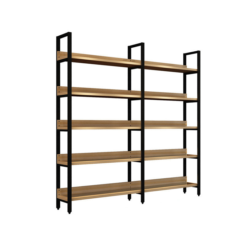 Vertical Industrial Etagere Bookshelf Steel Frame Solid Wood Shelf Bookshelf 55.1"L x 15.7"W x 71.7"H Clearhalo 'Bookcases' 'furn' 'furn_bookcases' 'Furniture' 'furniture_bookcases' 'kitchen' 'kitchen_bookcases' 'Living Room Furniture' 'Office Furniture' 4719312