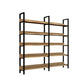 Vertical Industrial Etagere Bookshelf Steel Frame Solid Wood Shelf Bookshelf 63"L x 15.7"W x 71.7"H Clearhalo 'Bookcases' 'furn' 'furn_bookcases' 'Furniture' 'furniture_bookcases' 'kitchen' 'kitchen_bookcases' 'Living Room Furniture' 'Office Furniture' 4719313