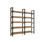 Vertical Industrial Etagere Bookshelf Steel Frame Solid Wood Shelf Bookshelf 71"L x 16"W x 72"H Clearhalo 'Bookcases' 'furn' 'furn_bookcases' 'Furniture' 'furniture_bookcases' 'kitchen' 'kitchen_bookcases' 'Living Room Furniture' 'Office Furniture' 4719314