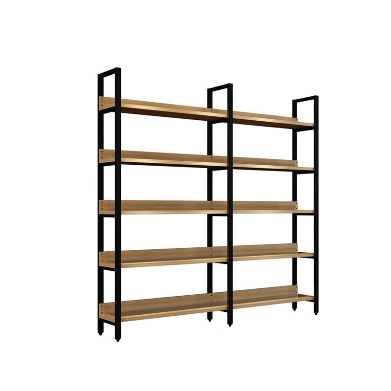 Vertical Industrial Etagere Bookshelf Steel Frame Solid Wood Shelf Bookshelf 71"L x 16"W x 72"H Clearhalo 'Bookcases' 'furn' 'furn_bookcases' 'Furniture' 'furniture_bookcases' 'kitchen' 'kitchen_bookcases' 'Living Room Furniture' 'Office Furniture' 4719314