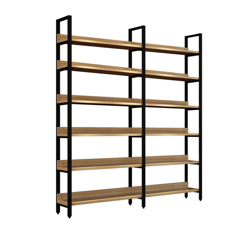 Vertical Industrial Etagere Bookshelf Steel Frame Solid Wood Shelf Bookshelf 55.1"L x 15.7"W x 83.5"H Clearhalo 'Bookcases' 'furn' 'furn_bookcases' 'Furniture' 'furniture_bookcases' 'kitchen' 'kitchen_bookcases' 'Living Room Furniture' 'Office Furniture' 4719315