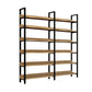 Vertical Industrial Etagere Bookshelf Steel Frame Solid Wood Shelf Bookshelf 63"L x 15.7"W x 83.5"H Clearhalo 'Bookcases' 'furn' 'furn_bookcases' 'Furniture' 'furniture_bookcases' 'kitchen' 'kitchen_bookcases' 'Living Room Furniture' 'Office Furniture' 4719316