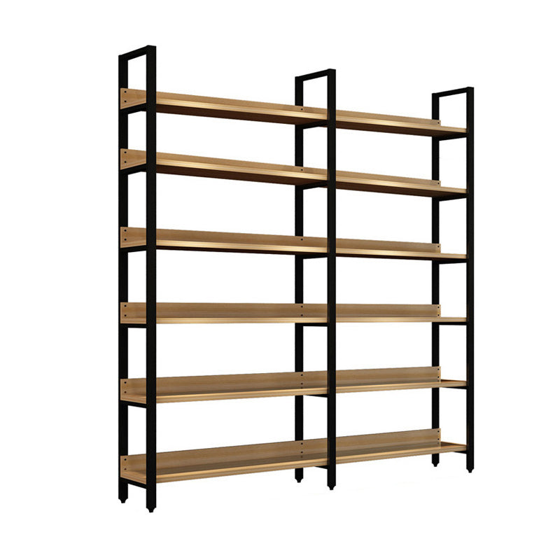 Vertical Industrial Etagere Bookshelf Steel Frame Solid Wood Shelf Bookshelf 63"L x 15.7"W x 83.5"H Clearhalo 'Bookcases' 'furn' 'furn_bookcases' 'Furniture' 'furniture_bookcases' 'kitchen' 'kitchen_bookcases' 'Living Room Furniture' 'Office Furniture' 4719316