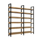 Vertical Industrial Etagere Bookshelf Steel Frame Solid Wood Shelf Bookshelf 70.9"L x 15.7"W x 83.5"H Clearhalo 'Bookcases' 'furn' 'furn_bookcases' 'Furniture' 'furniture_bookcases' 'kitchen' 'kitchen_bookcases' 'Living Room Furniture' 'Office Furniture' 4719317