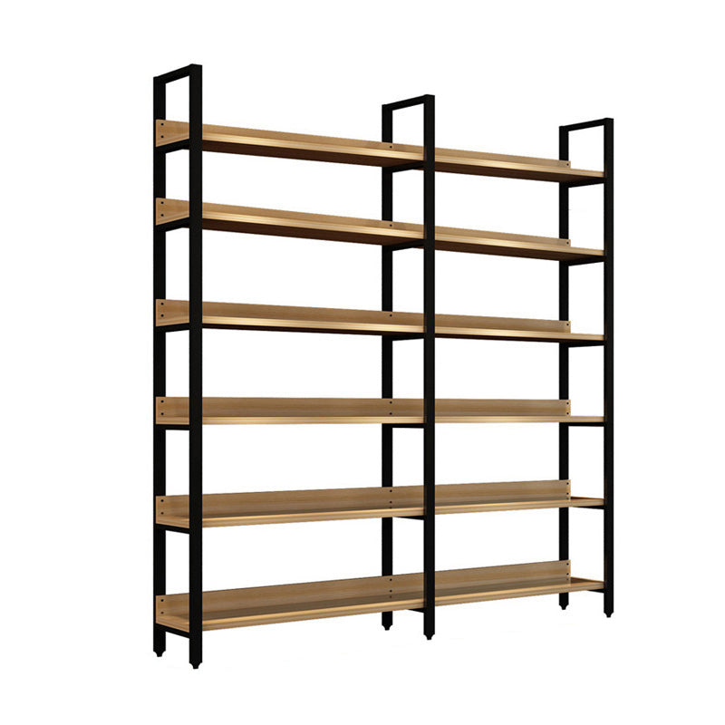 Vertical Industrial Etagere Bookshelf Steel Frame Solid Wood Shelf Bookshelf 70.9"L x 15.7"W x 83.5"H Clearhalo 'Bookcases' 'furn' 'furn_bookcases' 'Furniture' 'furniture_bookcases' 'kitchen' 'kitchen_bookcases' 'Living Room Furniture' 'Office Furniture' 4719317