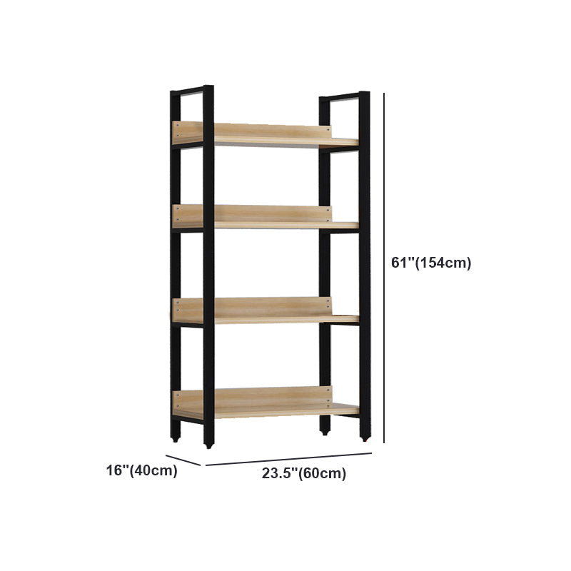 Vertical Industrial Etagere Bookshelf Steel Frame Solid Wood Shelf Bookshelf Clearhalo 'Bookcases' 'furn' 'furn_bookcases' 'Furniture' 'furniture_bookcases' 'kitchen' 'kitchen_bookcases' 'Living Room Furniture' 'Office Furniture' 4719318