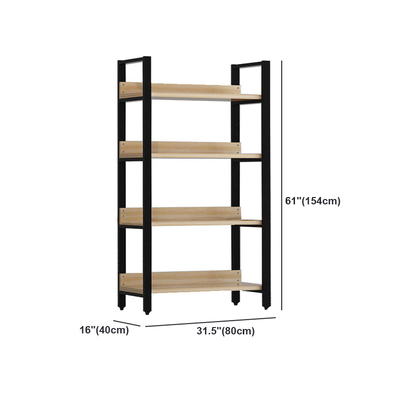 Vertical Industrial Etagere Bookshelf Steel Frame Solid Wood Shelf Bookshelf Clearhalo 'Bookcases' 'furn' 'furn_bookcases' 'Furniture' 'furniture_bookcases' 'kitchen' 'kitchen_bookcases' 'Living Room Furniture' 'Office Furniture' 4719319