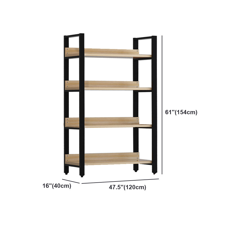 Vertical Industrial Etagere Bookshelf Steel Frame Solid Wood Shelf Bookshelf Clearhalo 'Bookcases' 'furn' 'furn_bookcases' 'Furniture' 'furniture_bookcases' 'kitchen' 'kitchen_bookcases' 'Living Room Furniture' 'Office Furniture' 4719321