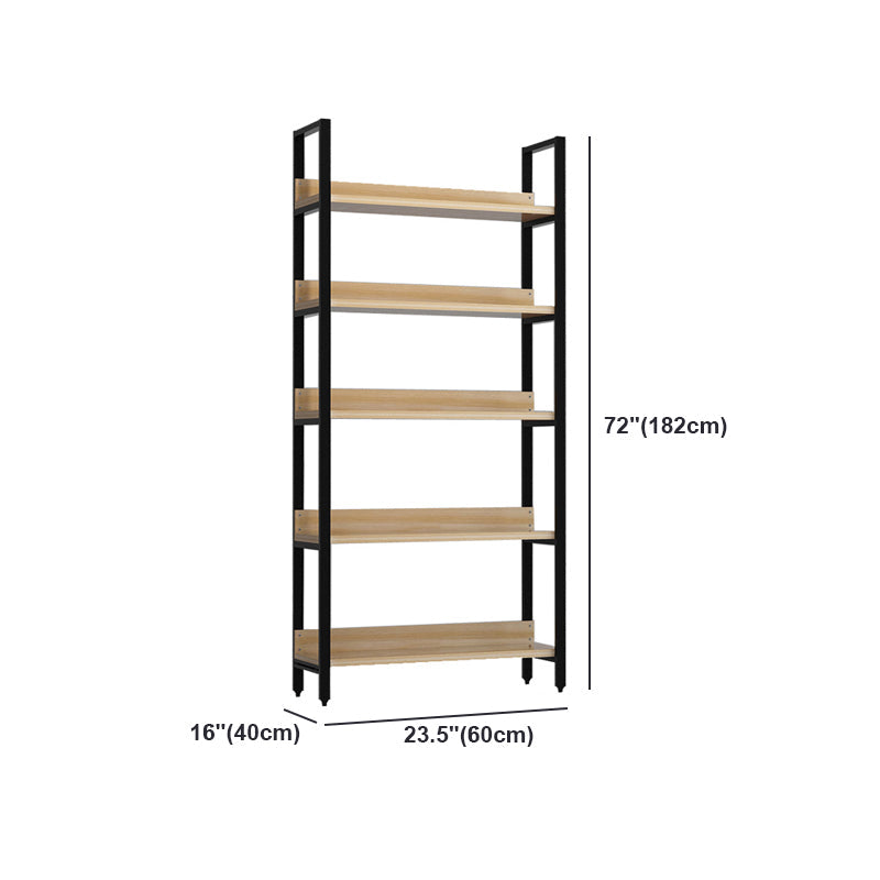 Vertical Industrial Etagere Bookshelf Steel Frame Solid Wood Shelf Bookshelf Clearhalo 'Bookcases' 'furn' 'furn_bookcases' 'Furniture' 'furniture_bookcases' 'kitchen' 'kitchen_bookcases' 'Living Room Furniture' 'Office Furniture' 4719322