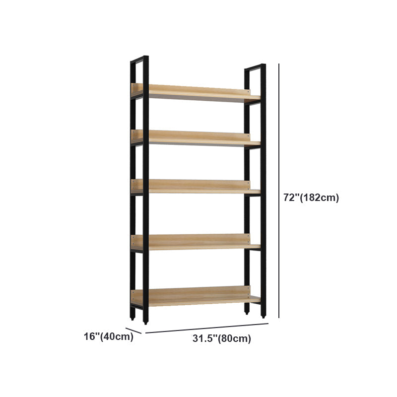 Vertical Industrial Etagere Bookshelf Steel Frame Solid Wood Shelf Bookshelf Clearhalo 'Bookcases' 'furn' 'furn_bookcases' 'Furniture' 'furniture_bookcases' 'kitchen' 'kitchen_bookcases' 'Living Room Furniture' 'Office Furniture' 4719323
