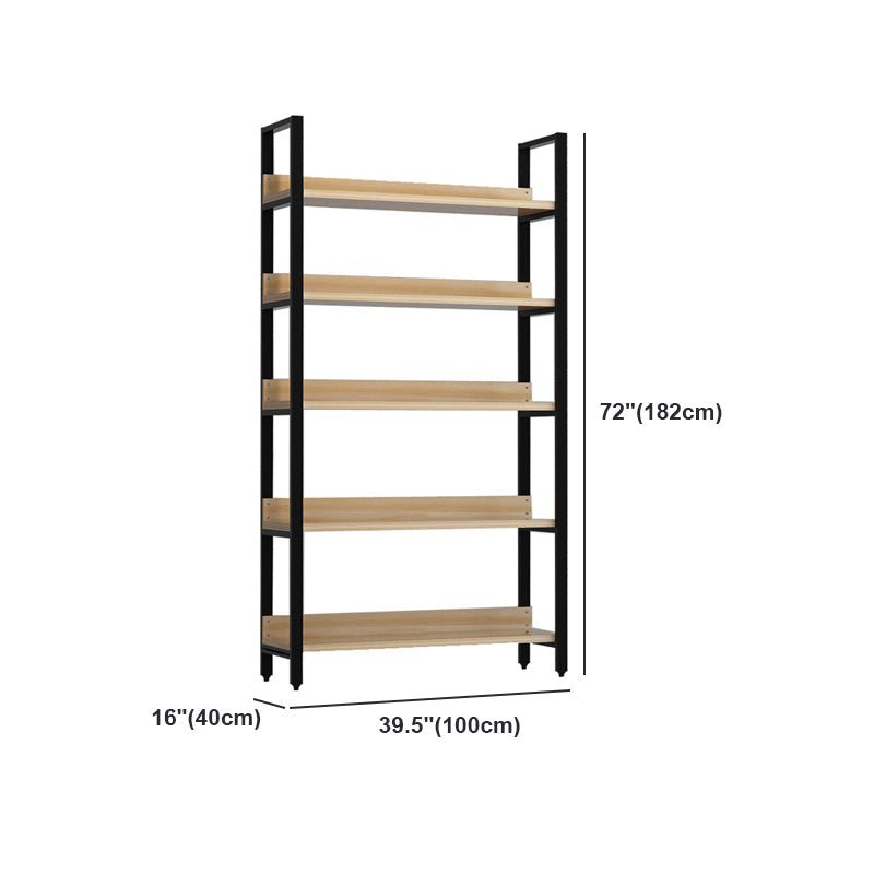 Vertical Industrial Etagere Bookshelf Steel Frame Solid Wood Shelf Bookshelf Clearhalo 'Bookcases' 'furn' 'furn_bookcases' 'Furniture' 'furniture_bookcases' 'kitchen' 'kitchen_bookcases' 'Living Room Furniture' 'Office Furniture' 4719324