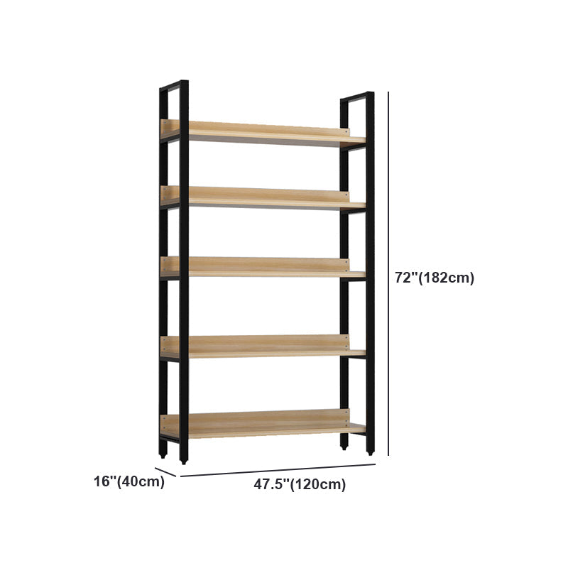 Vertical Industrial Etagere Bookshelf Steel Frame Solid Wood Shelf Bookshelf Clearhalo 'Bookcases' 'furn' 'furn_bookcases' 'Furniture' 'furniture_bookcases' 'kitchen' 'kitchen_bookcases' 'Living Room Furniture' 'Office Furniture' 4719325
