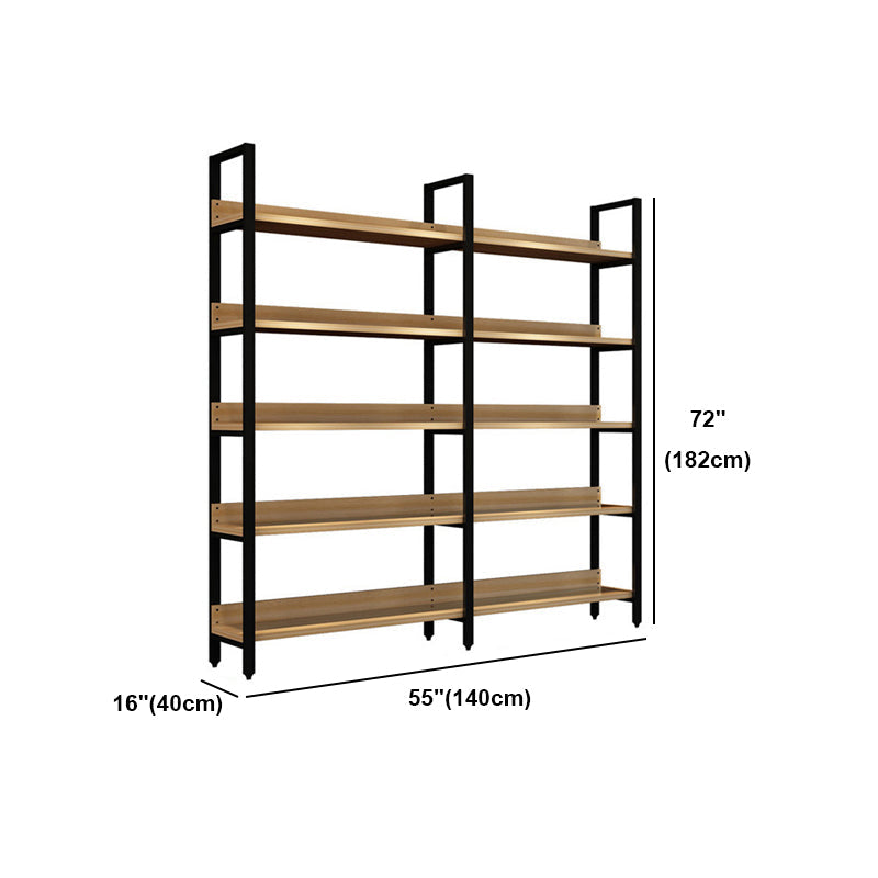 Vertical Industrial Etagere Bookshelf Steel Frame Solid Wood Shelf Bookshelf Clearhalo 'Bookcases' 'furn' 'furn_bookcases' 'Furniture' 'furniture_bookcases' 'kitchen' 'kitchen_bookcases' 'Living Room Furniture' 'Office Furniture' 4719326