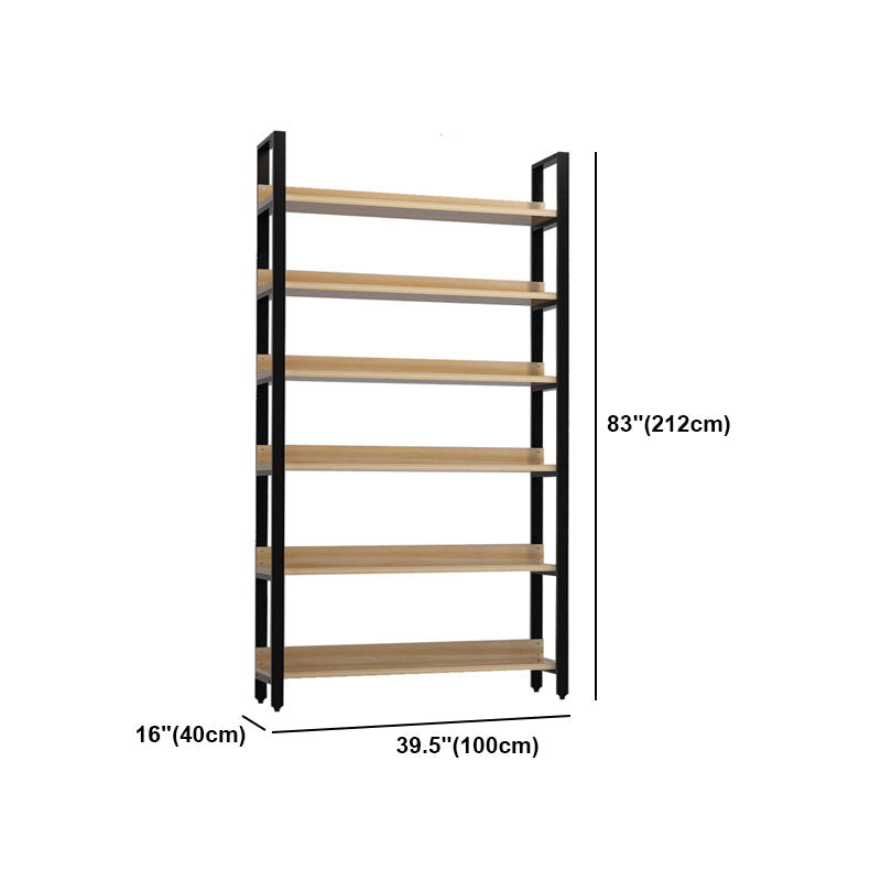Vertical Industrial Etagere Bookshelf Steel Frame Solid Wood Shelf Bookshelf Clearhalo 'Bookcases' 'furn' 'furn_bookcases' 'Furniture' 'furniture_bookcases' 'kitchen' 'kitchen_bookcases' 'Living Room Furniture' 'Office Furniture' 4719331
