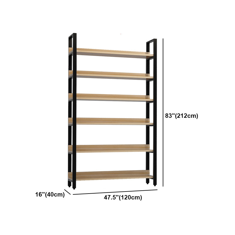 Vertical Industrial Etagere Bookshelf Steel Frame Solid Wood Shelf Bookshelf Clearhalo 'Bookcases' 'furn' 'furn_bookcases' 'Furniture' 'furniture_bookcases' 'kitchen' 'kitchen_bookcases' 'Living Room Furniture' 'Office Furniture' 4719332