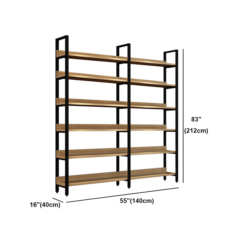 Vertical Industrial Etagere Bookshelf Steel Frame Solid Wood Shelf Bookshelf Clearhalo 'Bookcases' 'furn' 'furn_bookcases' 'Furniture' 'furniture_bookcases' 'kitchen' 'kitchen_bookcases' 'Living Room Furniture' 'Office Furniture' 4719333
