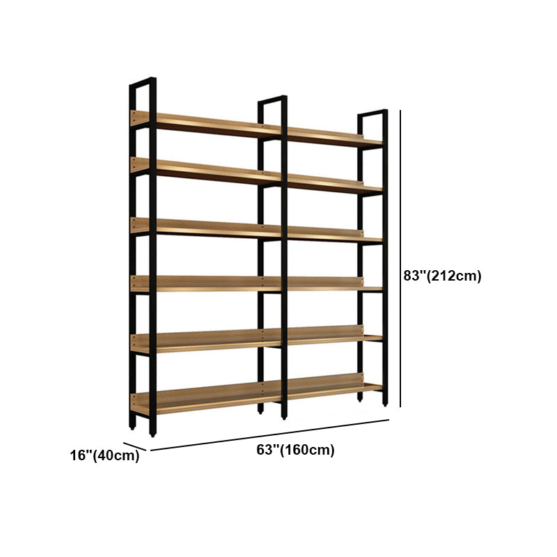 Vertical Industrial Etagere Bookshelf Steel Frame Solid Wood Shelf Bookshelf Clearhalo 'Bookcases' 'furn' 'furn_bookcases' 'Furniture' 'furniture_bookcases' 'kitchen' 'kitchen_bookcases' 'Living Room Furniture' 'Office Furniture' 4719334