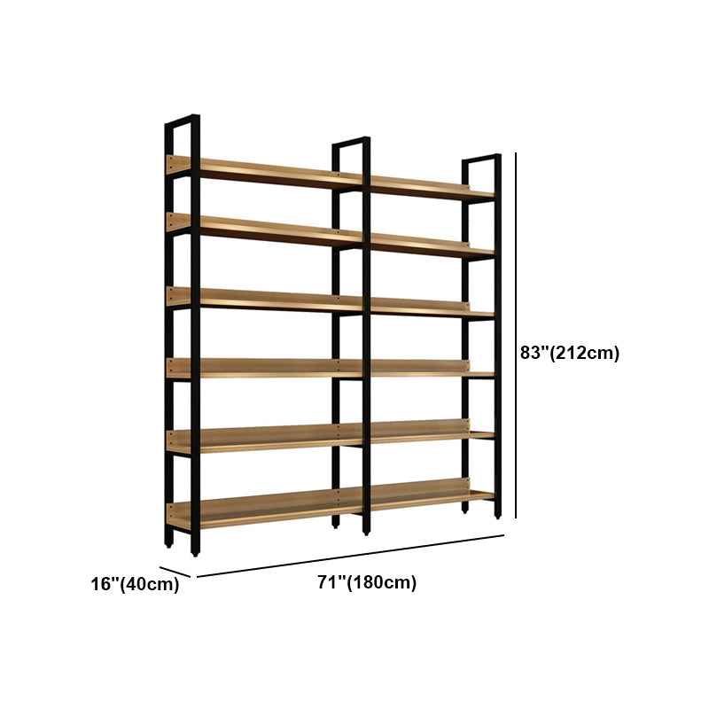 Vertical Industrial Etagere Bookshelf Steel Frame Solid Wood Shelf Bookshelf Clearhalo 'Bookcases' 'furn' 'furn_bookcases' 'Furniture' 'furniture_bookcases' 'kitchen' 'kitchen_bookcases' 'Living Room Furniture' 'Office Furniture' 4719335