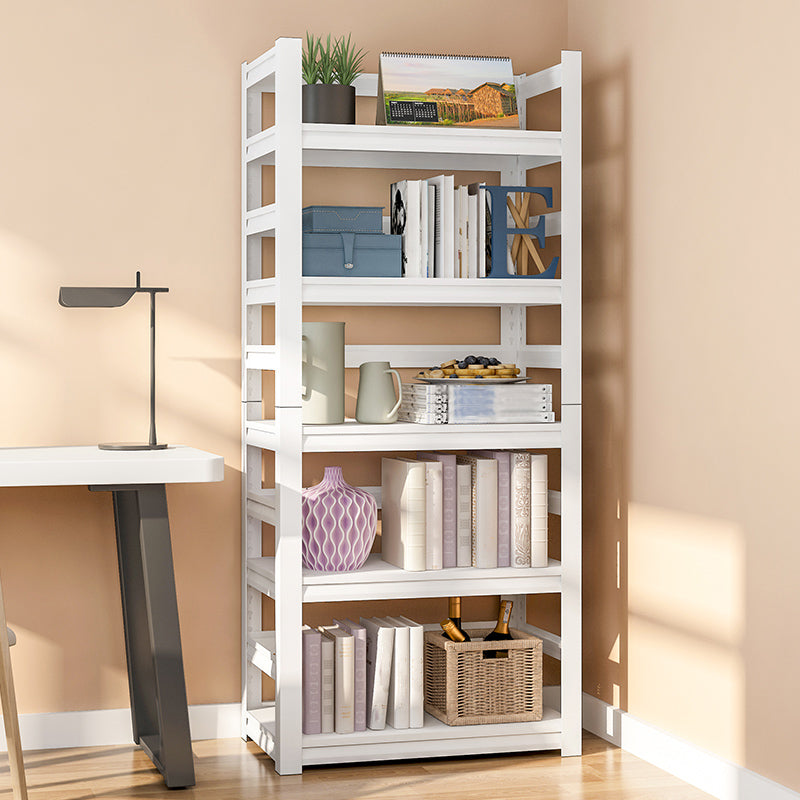 Steel Industrial Etagere Bookshelf White and Black Vertical Bookshelf for Home Clearhalo 'Bookcases' 'furn' 'furn_bookcases' 'Furniture' 'furniture_bookcases' 'kitchen' 'kitchen_bookcases' 'Living Room Furniture' 'Office Furniture' 4719336