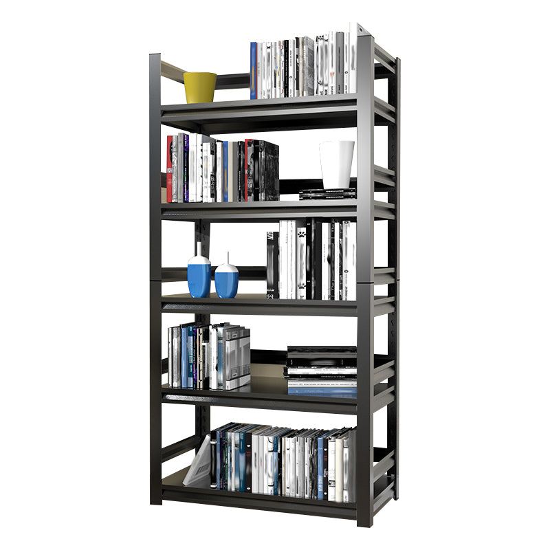 Steel Industrial Etagere Bookshelf White and Black Vertical Bookshelf for Home Black Clearhalo 'Bookcases' 'furn' 'furn_bookcases' 'Furniture' 'furniture_bookcases' 'kitchen' 'kitchen_bookcases' 'Living Room Furniture' 'Office Furniture' 4719337