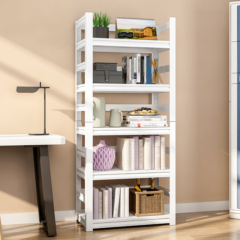 Steel Industrial Etagere Bookshelf White and Black Vertical Bookshelf for Home Clearhalo 'Bookcases' 'furn' 'furn_bookcases' 'Furniture' 'furniture_bookcases' 'kitchen' 'kitchen_bookcases' 'Living Room Furniture' 'Office Furniture' 4719339