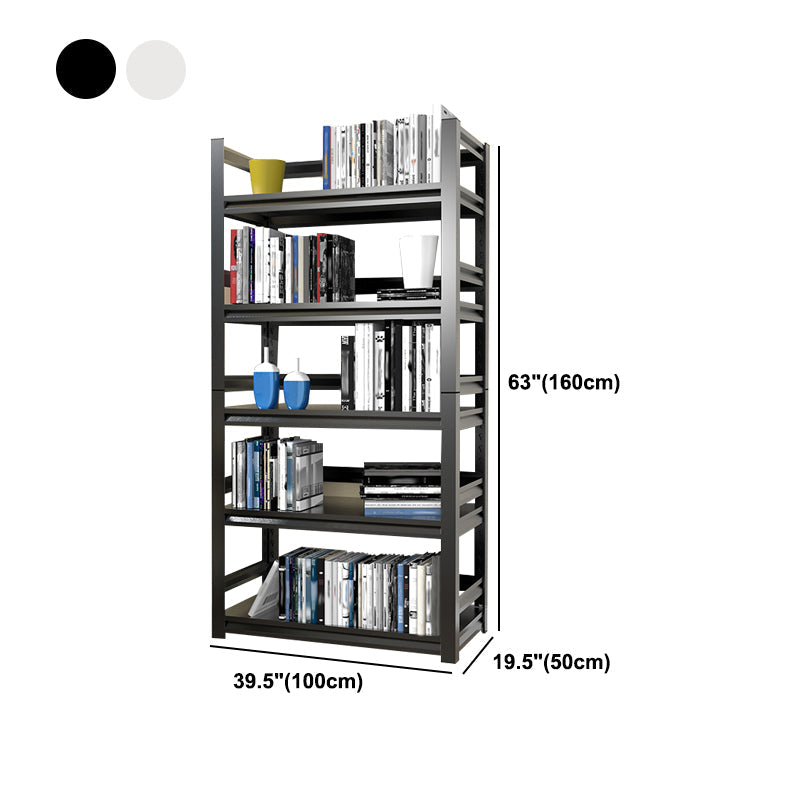 Steel Industrial Etagere Bookshelf White and Black Vertical Bookshelf for Home Clearhalo 'Bookcases' 'furn' 'furn_bookcases' 'Furniture' 'furniture_bookcases' 'kitchen' 'kitchen_bookcases' 'Living Room Furniture' 'Office Furniture' 4719353