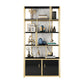 12"W 79"H Bookshelf Glam Style Open Back Bookcase for Study Room Home Office Black White Clearhalo 'Bookcases' 'furn' 'furn_bookcases' 'Furniture' 'furniture_bookcases' 'kitchen' 'kitchen_bookcases' 'Living Room Furniture' 'Office Furniture' 4719363