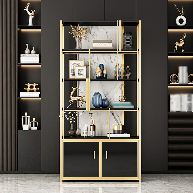 12"W 79"H Bookshelf Glam Style Open Back Bookcase for Study Room Home Office Clearhalo 'Bookcases' 'furn' 'furn_bookcases' 'Furniture' 'furniture_bookcases' 'kitchen' 'kitchen_bookcases' 'Living Room Furniture' 'Office Furniture' 4719365