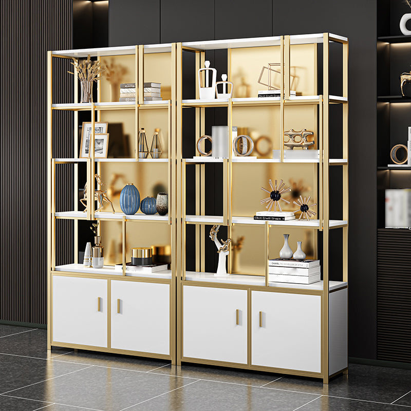 12"W 79"H Bookshelf Glam Style Open Back Bookcase for Study Room Home Office Clearhalo 'Bookcases' 'furn' 'furn_bookcases' 'Furniture' 'furniture_bookcases' 'kitchen' 'kitchen_bookcases' 'Living Room Furniture' 'Office Furniture' 4719367