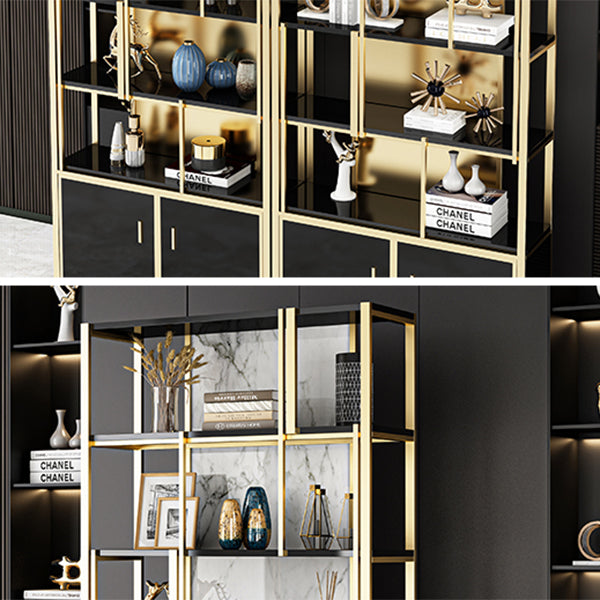 12"W 79"H Bookshelf Glam Style Open Back Bookcase for Study Room Home Office Clearhalo 'Bookcases' 'furn' 'furn_bookcases' 'Furniture' 'furniture_bookcases' 'kitchen' 'kitchen_bookcases' 'Living Room Furniture' 'Office Furniture' 4719372