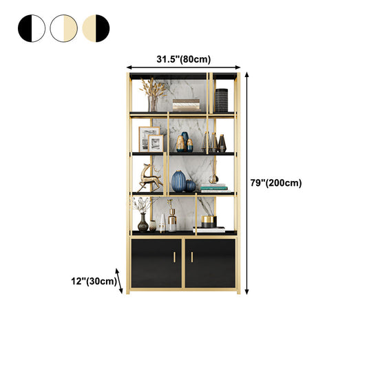 12"W 79"H Bookshelf Glam Style Open Back Bookcase for Study Room Home Office Clearhalo 'Bookcases' 'furn' 'furn_bookcases' 'Furniture' 'furniture_bookcases' 'kitchen' 'kitchen_bookcases' 'Living Room Furniture' 'Office Furniture' 4719377